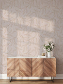 Pink Background Botanical Leaves Wallpaper Removable Wallpaper Pink Background Botanical Leaves Wallpaper Removable Wallpaper