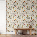 Vintage Birds Pattern Wallpaper - Peel and Stick Nature Inspired Wallpaper Vintage Birds Pattern Wallpaper - Peel and Stick Nature Inspired Wallpaper