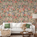 Vintage Coral Pink Retro Flowers Wallpaper Vintage Coral Pink Retro Flowers Wallpaper