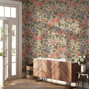 Vintage Coral Pink Retro Flowers Wallpaper Vintage Coral Pink Retro Flowers Wallpaper