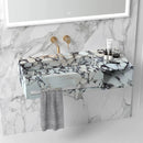 Calacatta Viola Marble Wall-mount Bathroom Sink Hidden Drain with Towel Holder and Shelf (W)18" (L)37" (H)8" Calacatta Viola Marble Wall-mount Bathroom Sink Hidden Drain with Towel Holder and Shelf (W)18" (L)37" (H)8"