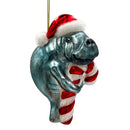 Aquatic Manatee Glass Christmas Ornament, Sea Cow Coastal Ocean Animal Holiday Decoration Aquatic Manatee Glass Christmas Ornament, Sea Cow Coastal Ocean Animal Holiday Decoration