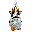 Whimsical Gnome Cow Handblown Glass Christmas Ornament, Cute Holiday Decor Whimsical Gnome Cow Handblown Glass Christmas Ornament, Cute Holiday Decor
