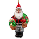 Wholesome Santa the Vegetable Farmer Glass Christmas Ornament, Farm Style Holding Potatoes, Lettuce, and Tomatoes Wholesome Santa the Vegetable Farmer Glass Christmas Ornament, Farm Style Holding Potatoes, Lettuce, and Tomatoes