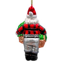 Wholesome Santa the Vegetable Farmer Glass Christmas Ornament, Farm Style Holding Potatoes, Lettuce, and Tomatoes Wholesome Santa the Vegetable Farmer Glass Christmas Ornament, Farm Style Holding Potatoes, Lettuce, and Tomatoes