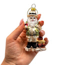 Adventurous Safari Santa Handblown Glass Ornament, African Jungle Explorer Travel Themed Christmas Decor Adventurous Safari Santa Handblown Glass Ornament, African Jungle Explorer Travel Themed Christmas Decor