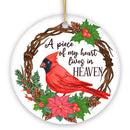 A Piece of My Heart Lives in Heaven Ornament, Cardinal Memorial Gift and Christmas Decoration A Piece of My Heart Lives in Heaven Ornament, Cardinal Memorial Gift and Christmas Decoration
