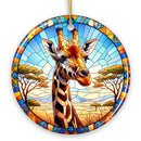 African Giraffe Stained Glass Style Ceramic Ornament, Safari Animals Christmas Gift and Decor African Giraffe Stained Glass Style Ceramic Ornament, Safari Animals Christmas Gift and Decor