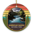 American Samoa National Park Retro Style Ornament, Tutuila  Tourist Attraction and Gift American Samoa National Park Retro Style Ornament, Tutuila  Tourist Attraction and Gift