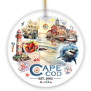 Artistic Cape Cod Exhibit Ornament, Massachusetts Landmark and Souvenir Gift Artistic Cape Cod Exhibit Ornament, Massachusetts Landmark and Souvenir Gift
