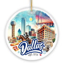 Artistic Dallas Texas Christmas Ornament, Unique Ceramic Keepsake Souvenir and Gift Artistic Dallas Texas Christmas Ornament, Unique Ceramic Keepsake Souvenir and Gift