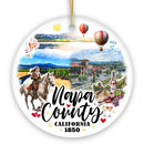 Artistic Scenery Napa County Ceramic Ornament, California Vineyards and Tourist Christmas Souvenir Artistic Scenery Napa County Ceramic Ornament, California Vineyards and Tourist Christmas Souvenir