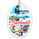 Artistic Tropical Barbados Landmarks and Beaches Ornament, Travel Caribbean Paradise Christmas Souvenir Artistic Tropical Barbados Landmarks and Beaches Ornament, Travel Caribbean Paradise Christmas Souvenir