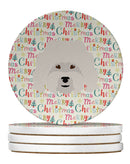 Bolognese Merry Christmas Large Sandstone Coasters Pack of 4 Bolognese Merry Christmas Large Sandstone Coasters Pack of 4