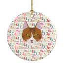 Aegean Cat Christmas Ceramic Ornament Aegean Cat Christmas Ceramic Ornament