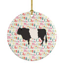 Belted Galloway Cow Christmas Ceramic Ornament Belted Galloway Cow Christmas Ceramic Ornament