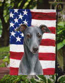 Blue Whippet American Flag Garden Flag Blue Whippet American Flag Garden Flag