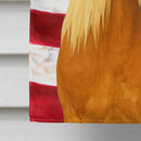 Chestnut Haflinger Horse with Flaxen Mane American House Flag Chestnut Haflinger Horse with Flaxen Mane American House Flag