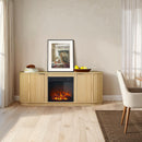 Chloe Modern Scandinavian Reeded Fireplace TV Stand in 2 Sizes Chloe Modern Scandinavian Reeded Fireplace TV Stand in 2 Sizes