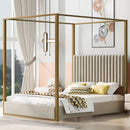 Walker Edison | Queen Size Upholstery Canopy Platform Bed Walker Edison | Queen Size Upholstery Canopy Platform Bed