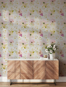 Watercolor Gentle Pink Flowers Pattern Large Scale Wallpaper Watercolor Gentle Pink Flowers Pattern Large Scale Wallpaper