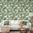 Large Tropical Green Leaves Wallpaper Large Tropical Green Leaves Wallpaper