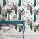 Graceful Peacock Pattern Wallpaper Peel and Stick Graceful Peacock Pattern Wallpaper Peel and Stick
