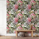 Red and Green Tropical Leaves Wallpaper Red and Green Tropical Leaves Wallpaper