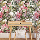 Red and Green Tropical Leaves Wallpaper Red and Green Tropical Leaves Wallpaper