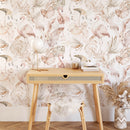 Watercolor Boho Pink Flamingo Wallpaper | Tropical Leaves Background Watercolor Boho Pink Flamingo Wallpaper | Tropical Leaves Background