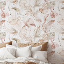 Watercolor Boho Pink Flamingo Wallpaper | Tropical Leaves Background Watercolor Boho Pink Flamingo Wallpaper | Tropical Leaves Background