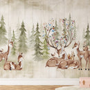 Woodland Deer and Forest Wallpaper - Peel and Stick Kids Wall Mural Woodland Deer and Forest Wallpaper - Peel and Stick Kids Wall Mural
