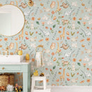 Animal Adventure Nursery Wallpaper - Featuring Rabbits, Giraffes, Elephants & More Animal Adventure Nursery Wallpaper - Featuring Rabbits, Giraffes, Elephants & More