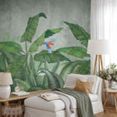 Tropical Paradise Jungle Wallpaper Mural with Parrots Tropical Paradise Jungle Wallpaper Mural with Parrots