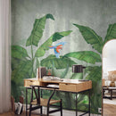 Tropical Paradise Jungle Wallpaper Mural with Parrots Tropical Paradise Jungle Wallpaper Mural with Parrots