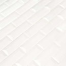 MSI Whisper White Beveled Polished Ceramic Mosaic Wall Tile 2"x6" MSI Whisper White Beveled Polished Ceramic Mosaic Wall Tile 2"x6"