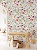 Colorful Wildflowers Peel and Stick Wallpaper Colorful Wildflowers Peel and Stick Wallpaper