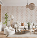 Modern Botanical Wallpaper Peel and Stick - Thin Line Wildflowers Modern Botanical Wallpaper Peel and Stick - Thin Line Wildflowers