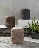 Moapa Charcoal Wool Pouf Moapa Charcoal Wool Pouf