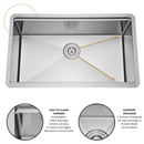 Zeek 32" Undermount / Drop-In Single Bowl Workstation Kitchen Sink ZH-LD32 Zeek 32" Undermount / Drop-In Single Bowl Workstation Kitchen Sink ZH-LD32