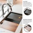 Zeek 32" Undermount / Drop-In Single Bowl Workstation Kitchen Sink ZH-LD32 Zeek 32" Undermount / Drop-In Single Bowl Workstation Kitchen Sink ZH-LD32