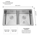 Zeek 32x19 Inch Undermount / Drop-In Double Bowl Workstation Kitchen Sink Stainless Steel 50/50 Bowl With Accessories ZH-LD50 Zeek 32x19 Inch Undermount / Drop-In Double Bowl Workstation Kitchen Sink Stainless Steel 50/50 Bowl With Accessories ZH-LD50