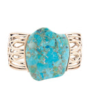 Abstract Blue Turquoise Golden Statement Cuff Abstract Blue Turquoise Golden Statement Cuff