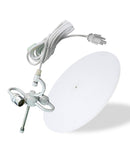 16"W 2 Light Swag Plug-In Pendant  White Linen Drum with Diffuser White Cord 16"W 2 Light Swag Plug-In Pendant  White Linen Drum with Diffuser White Cord