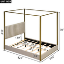 Walker Edison | Queen Size Upholstery Canopy Platform Bed Walker Edison | Queen Size Upholstery Canopy Platform Bed