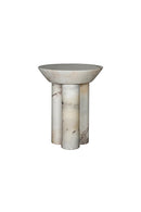 Afyon Sugar Marble Round Legs End/Side Table,Honed (D)18" (H)22" Afyon Sugar Marble Round Legs End/Side Table,Honed (D)18" (H)22"