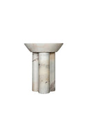 Afyon Sugar Marble Round Legs End/Side Table,Honed (D)18" (H)22" Afyon Sugar Marble Round Legs End/Side Table,Honed (D)18" (H)22"