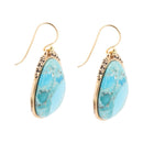 Agave Genuine Blue Turquoise and Golden Drop Earrings Agave Genuine Blue Turquoise and Golden Drop Earrings