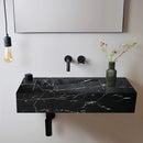 Alexandrette Black Marble Modern Rectangular Sink Wall-mount Bathroom Sink (W)18" (L)30" (H)7" Alexandrette Black Marble Modern Rectangular Sink Wall-mount Bathroom Sink (W)18" (L)30" (H)7"