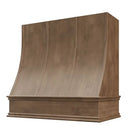 American Walnut Wood Range Hood With Sloped Strapped Front and Decorative Trim - 30", 36", 42", 48", 54" and 60" Widths Available American Walnut Wood Range Hood With Sloped Strapped Front and Decorative Trim - 30", 36", 42", 48", 54" and 60" Widths Available